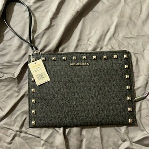 studded mk jet set wristlet